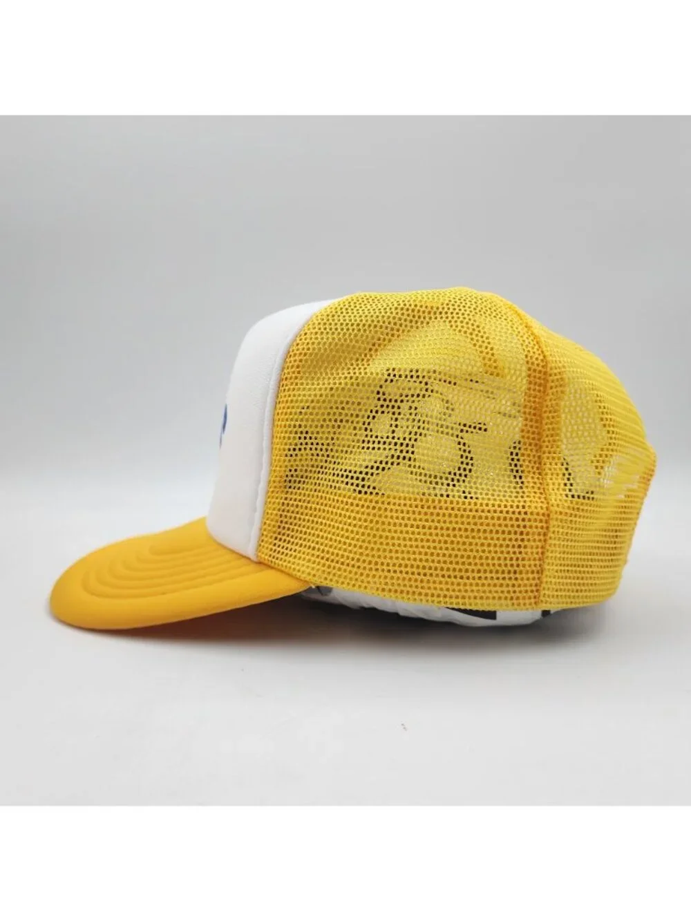 Vintage RAMS Mesh Snapback Trucker Hat Yellow White 70s 80s Size M/L